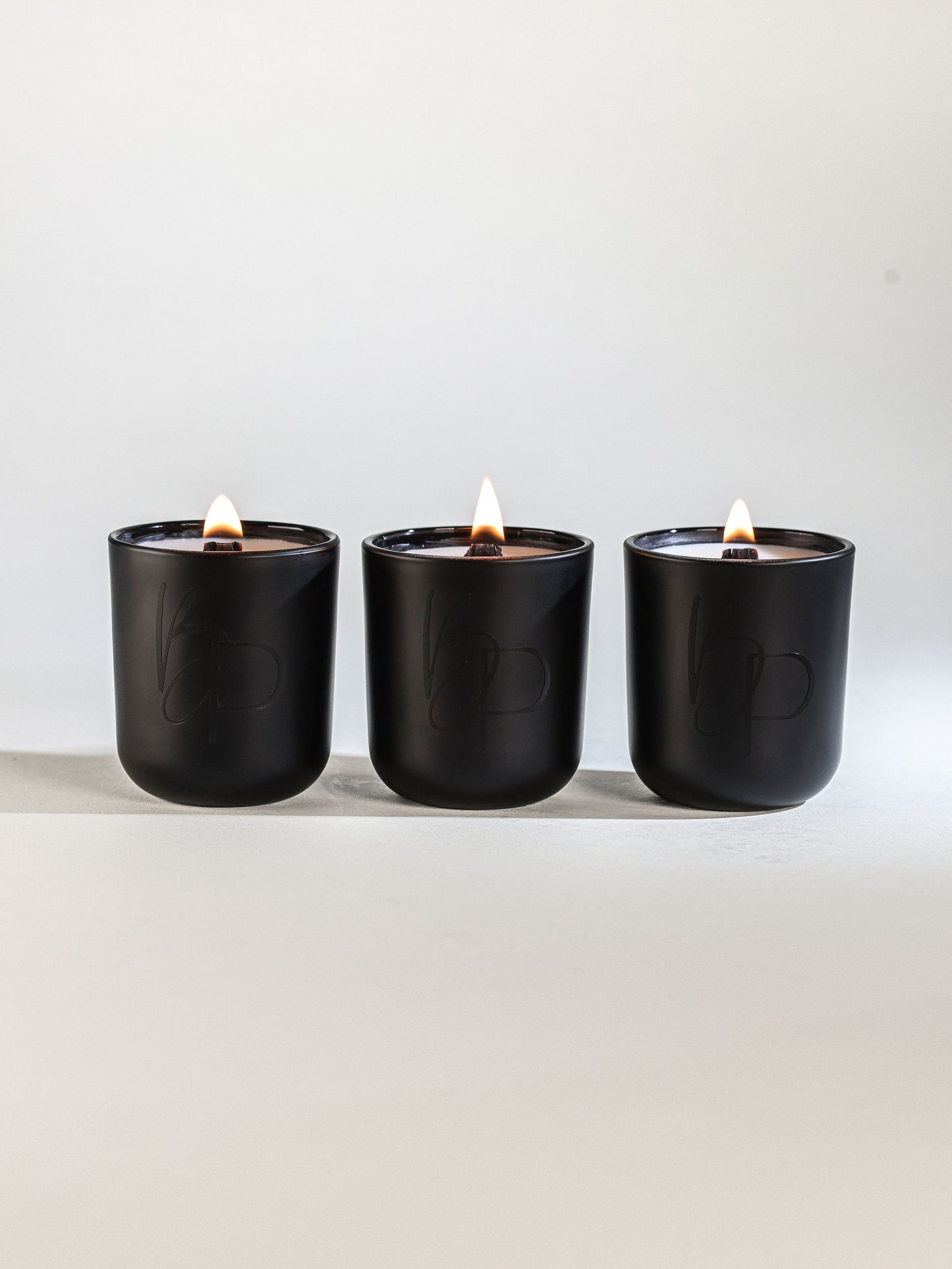 Matte Black Trio Candle Set